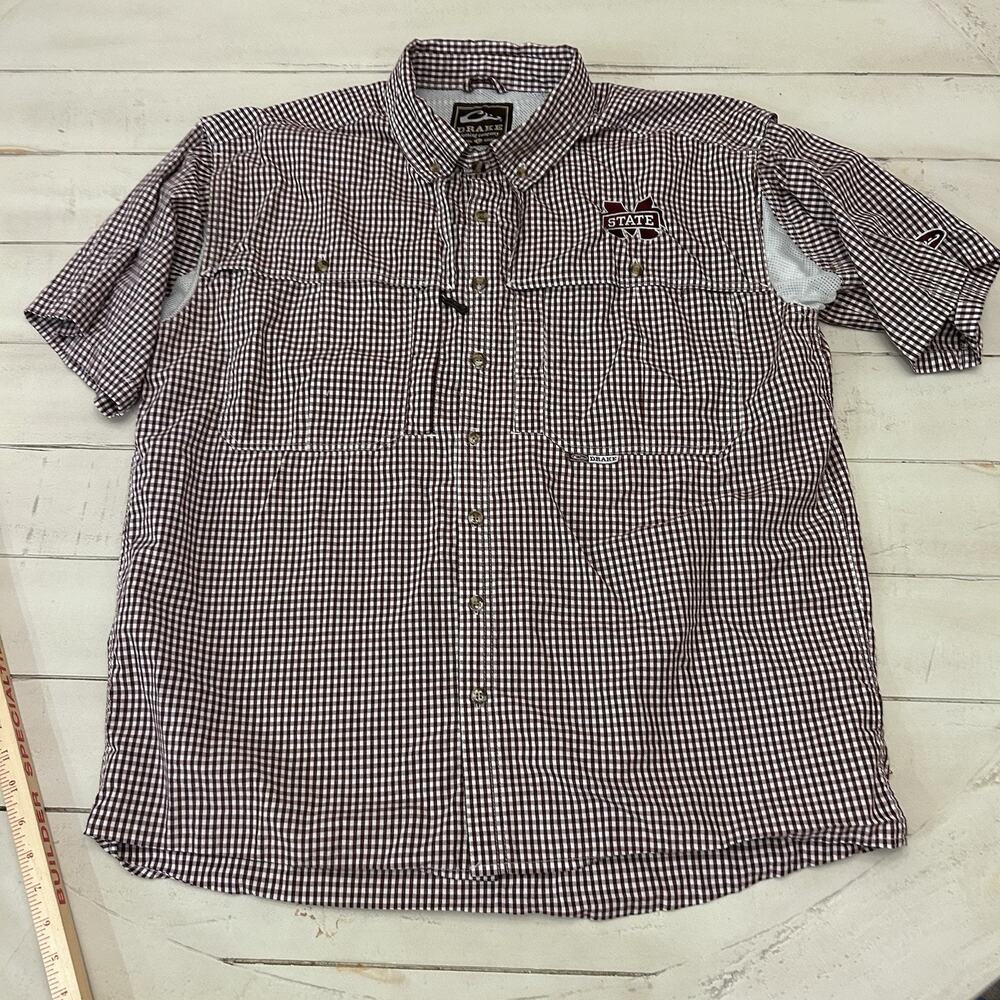 Drake MS State Short Sleeve Shirt Size L